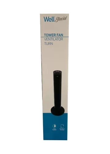 Well FAN-TOWER-GLACIAL-WL Torony ventilátor fekete, 81 cm, 45W
