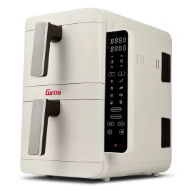   Girmi FG41 Ecofrit Dual kétzónás forrólevegős fritőz 9 literes (2x4.5 liter) kapacitással, Homok-bézs szín, SYNC és MATCH funkcióval (FG4101)