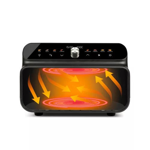 Girmi FG77 Ecofrit Grill – Forrólevegős Sütő, pizzasütő és Grillsütő, 10 literes, dupla fűtőszál - mindenre is!