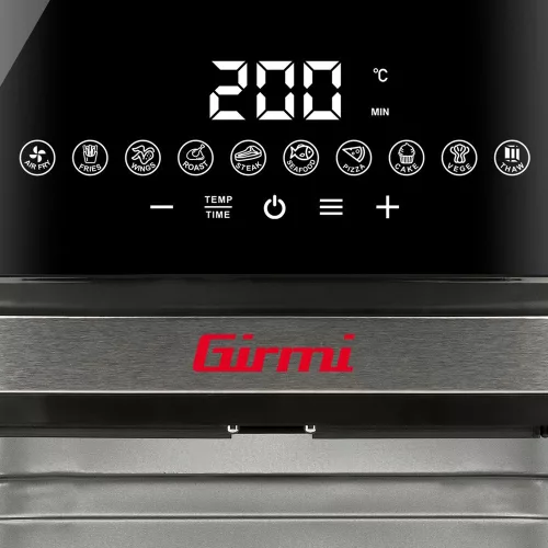 Girmi FG80 Ecofrit XXL forrólevegős sütő - 8 literes, 2 fűtőelemes (2.200 W), 10 előre beállított program, digitális kijelző. (FG8000)