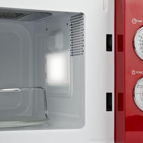 Girmi FM21 Mikrohullámú sütő piros színben, 20 literes, 30 perces időzítővel, 1150 W (teljesítmény), 800 W (grillteljesítmény)