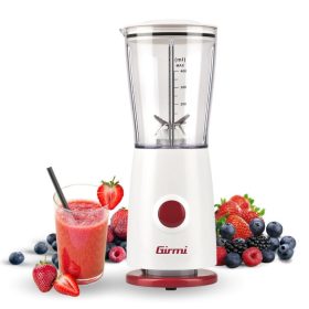   Girmi FR03 kompakt elektromos turmixgép, 170 W teljesítmény, 400 ml-es keverőpohár és rozsdamentes acél pengék, Fehér (FR0301)