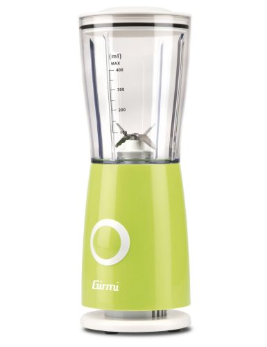 Girmi FR03 kompakt elektromos turmixgép, 170 W teljesítmény, 400 ml-es keverőpohár és rozsdamentes acél pengék, Zöld (FR0303)