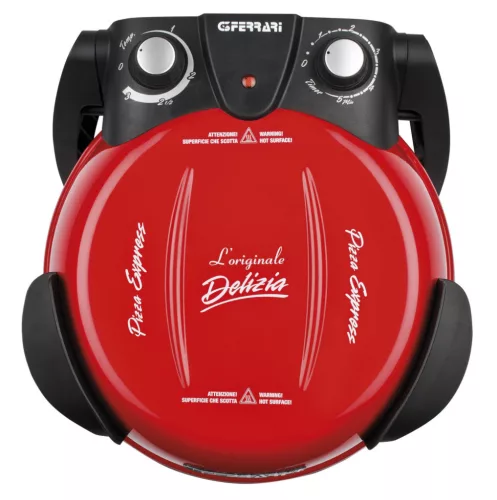 G3 Ferrari G10006 EVO Forno Pizza Delizia Red, eredeti piros színű olasz házi pizza sütő, 5 perc alatt, 400 fokon, 31cm-es pizza