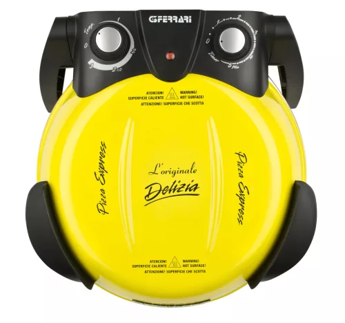 G3 Ferrari G10006 Forno Pizza Delizia Yellow, eredeti sárga színű olasz házi pizza sütő, 5 perc alatt, 400 fokon, 31cm-es pizza