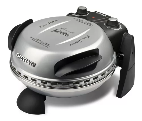 G3 Ferrari G10006 Forno Pizza Delizia Silver, eredeti ezüst színű olasz házi pizza sütő, 5 perc alatt, 400 fokon, 31cm-es pizza