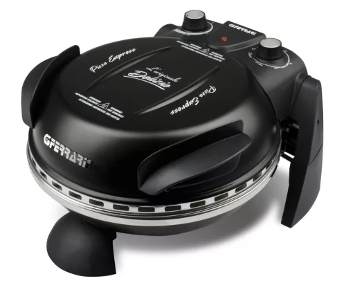 G3 Ferrari G10006 EVO Forno Pizza Delizia Black, eredeti fekete színű olasz házi pizza sütő, 5 perc alatt, 400 fokon, 31cm-es pizza