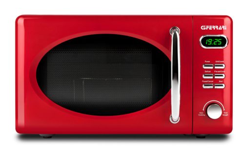 G3 Ferrari G10155 SAPORMIO VINTAGE Mikrohullámú sütő, 20 liter, 1.150W teljesítménnyel, piros színben