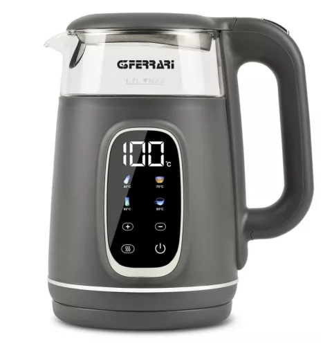 G3 Ferrari G10224 Tisaniere Glass hőfokszabályzású üveg vízforraló, digitális érintőkijelző, melegen tartás funkció, 1.7 liter (G1022400)