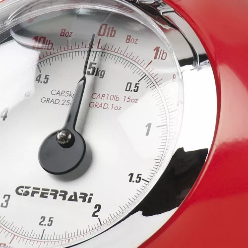 G3 Ferrari G20003 Mechanikus konyhai mérleg, 5 kg-ig, piros színben
