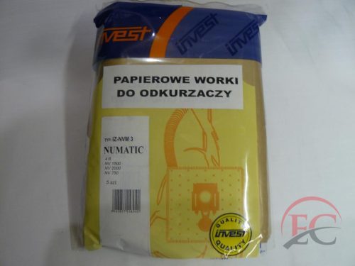 IZ-NVM3 INVEST NUMATIC NV 1500 KOMPATIBILIS PAPÍR PORZSÁK (5DB/CSOMAG)