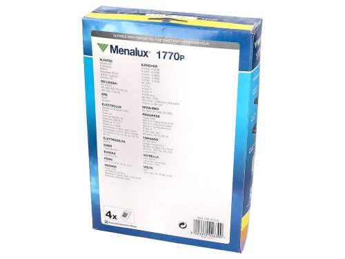 MENALUX 1770P ELECTROLUX Z65 KARCHER 2201 STB. GYÁRI PAPÍR PORZSÁK (4DB/CSOMAG)