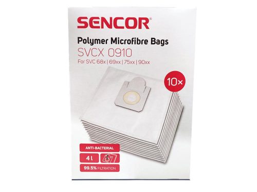 IZ-SVCX0910S.10 / SVCX0910 SENCOR SVC68X / SVC69XX / SVC75XX / SVC 90XX GYÁRI MIKROSZÁLAS PORZSÁK (10DB/CSOMAG)