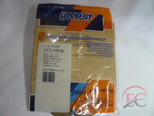 IZ-1500.0057 INVEST ZELMER ORION TWISTER TWIST STB.KOMPATIBILIS PAPÍR PORZSÁK (5DB+2FILTER/CSOMAG)
