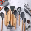 Timeless Gourmet 14 darabos konyhai eszközkészlet, hőálló szilikon fejjel, tartóval, sötétszürke (HOP1001658-2)