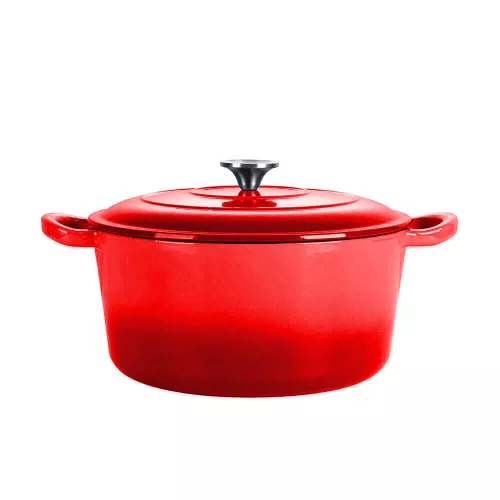 Timeless Gourmet Zománcozott, öntöttvas edény fedővel 4L, piros (HOP1001761-1)