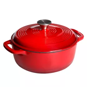   Timeless Gourmet Zománcozott, öntöttvas edény fedővel 5,7 L, piros (HOP1001761-3)