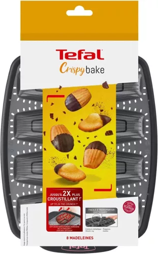 Tefal CRISPYBAKE Madeleines 8 lyukú J4172614, fekete 30 x 29 cm