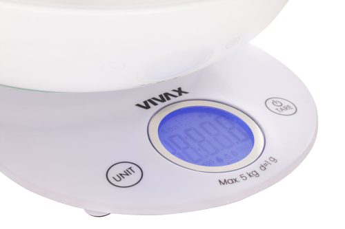 Vivax KS505BW tálas konyhai mérleg 2 tállal, max. 5kg, fehér