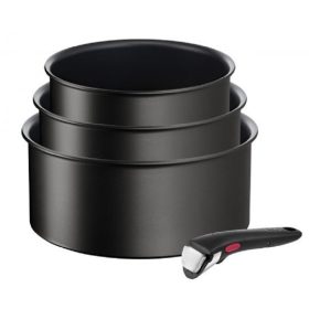   TEFAL L3979202 Ingenio Eco-Resist 4 db-os edény szett, fekete