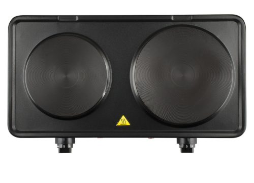 Girmi PE36 Piastra Dupla elektromos tűzhely öntöttvas főzőlapokkal (nagy tányér: 18,5 cm, kis tányér 15,5 cm átmérőjű), 1500W / 1000W teljesítményű