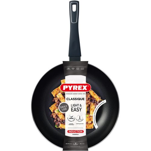 Pyrex PY-1133-GY  28cm Wok serpenyő indukciós - Fekete
