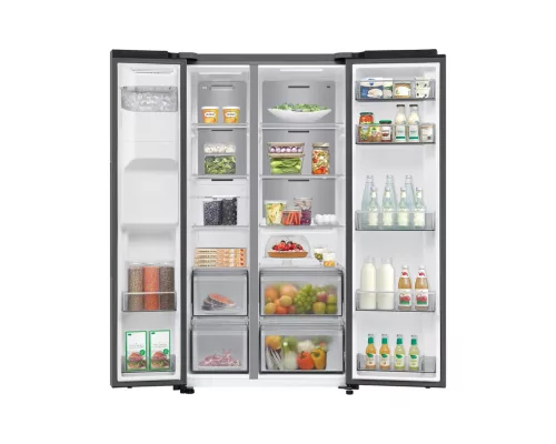 Samsung RS70F64KETEO Side-by-Side hűtőszekrény AI Energia üzemmóddal 640 L, matt metál