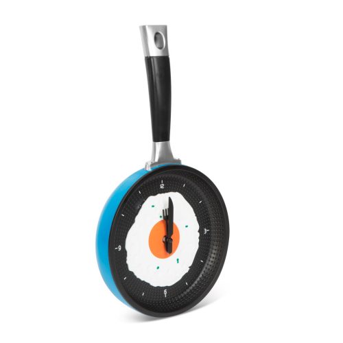 W1060A Konyhai serpenyő falióra - tükörtojással - kék