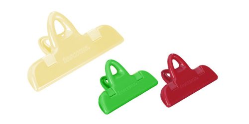 Tescoma PRESTO Zacskózáró klipsz 7 és 11 cm, 2 + 1 db 