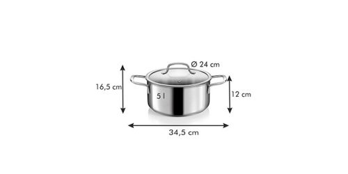 Tescoma OPTIMA Lábas fedővel ø 24 cm, 5.0 l 