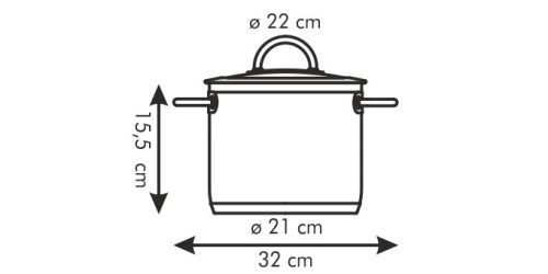 Tescoma VISION Fazék fedővel ø 22 cm, 5.5 l 