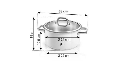 Tescoma DELIGHT Lábas fedővel ø 24 cm, 5.0 l 