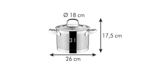 Tescoma PRESIDENT Fazék fedővel ø 18 cm, 3.0 l 