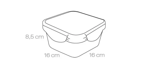Tescoma FRESHBOX Négyzet alakú ételtároló doboz, 1,2 l 