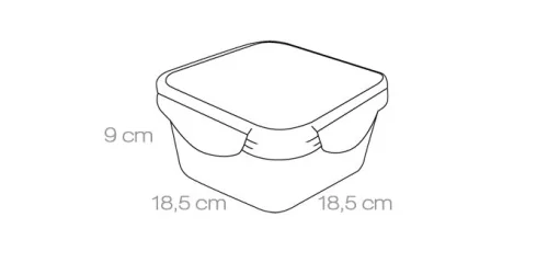 Tescoma FRESHBOX Négyzet alakú ételtároló doboz, 2,0 l 