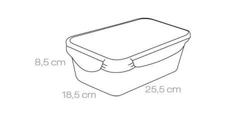 Tescoma FRESHBOX Téglalap alakú ételtároló doboz, 2,5 l 