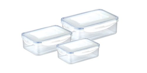 Tescoma FRESHBOX Négyzet alakú ételtároló doboz, 3 db, 1.0, 1.5, 2.5 l 