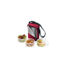   Tescoma FRESHBOX Ételhordó, 3 ételtároló dobozzal, 0.8 l, bordeaux 