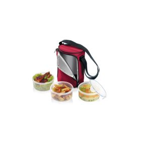   Tescoma FRESHBOX Ételhordó, 3 ételtároló dobozzal, 1.5 l, bordeaux 