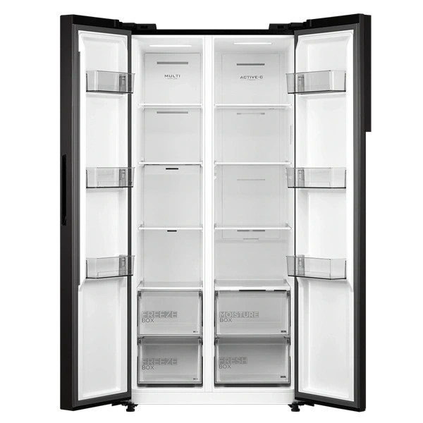 Midea MDRS619FIE45 inox, Side-by-side, Hűtő:271L, Fagyasztó:189L, No frost hűtőszekrény